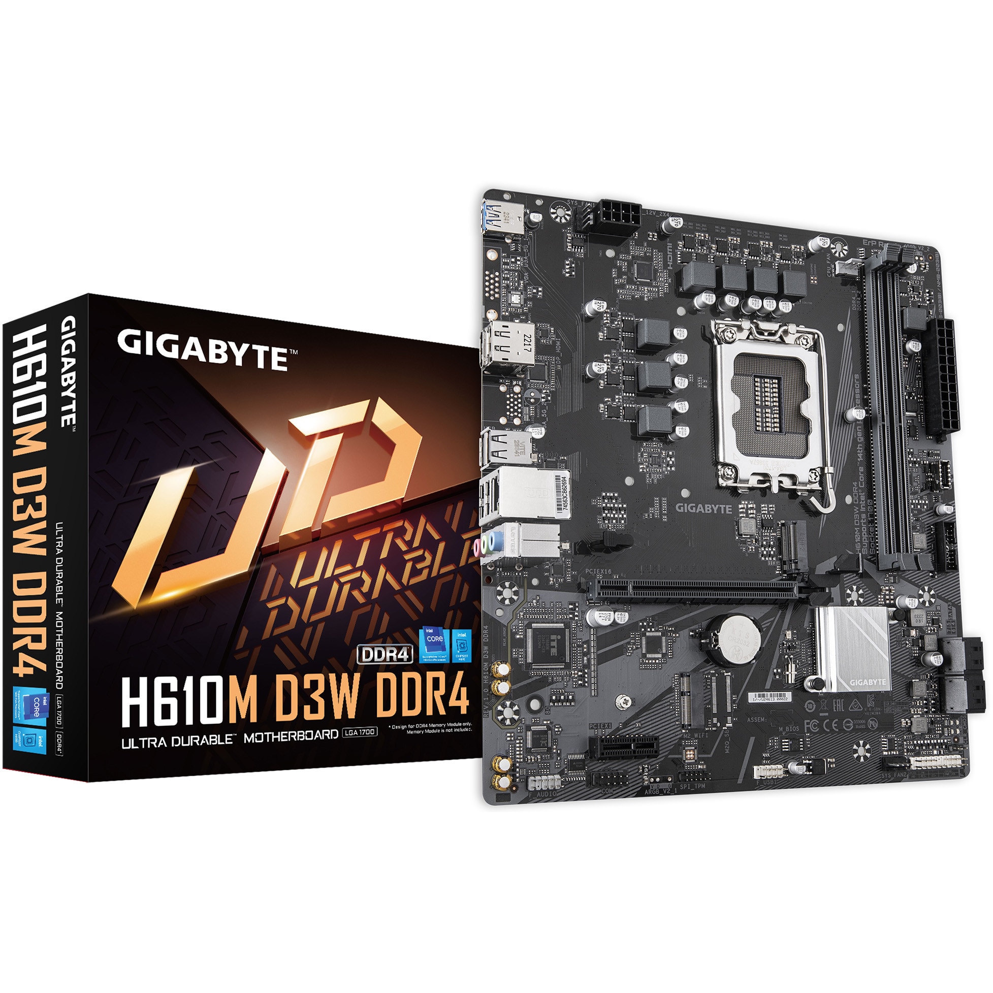 Placa de baza Gigabyte H610M D3W DDR4, LGA1700, DDR4, mATX, Negru