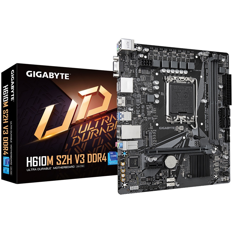 Placa de baza Gigabyte H610M S2H V3 DDR4, LGA1700, mATX