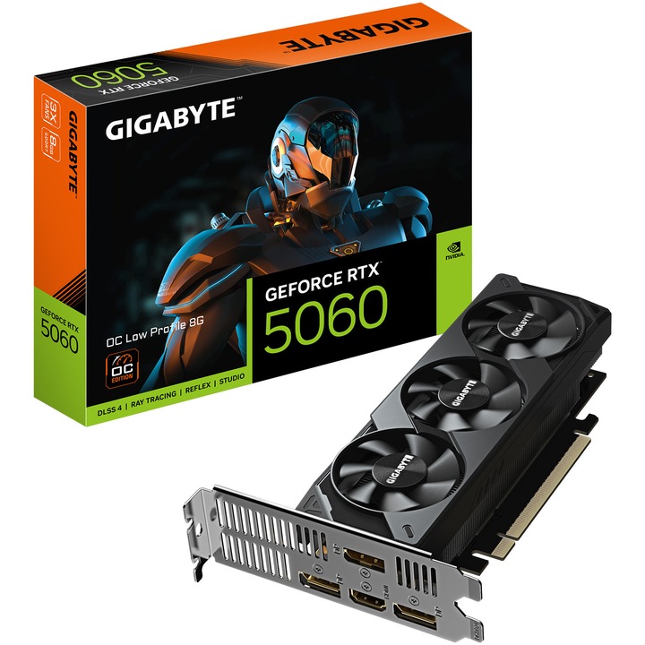 Gigabyte GeForce RTX 5060 OC Low Profile 8G videokártya, GDDR7, 128 bit, Fekete