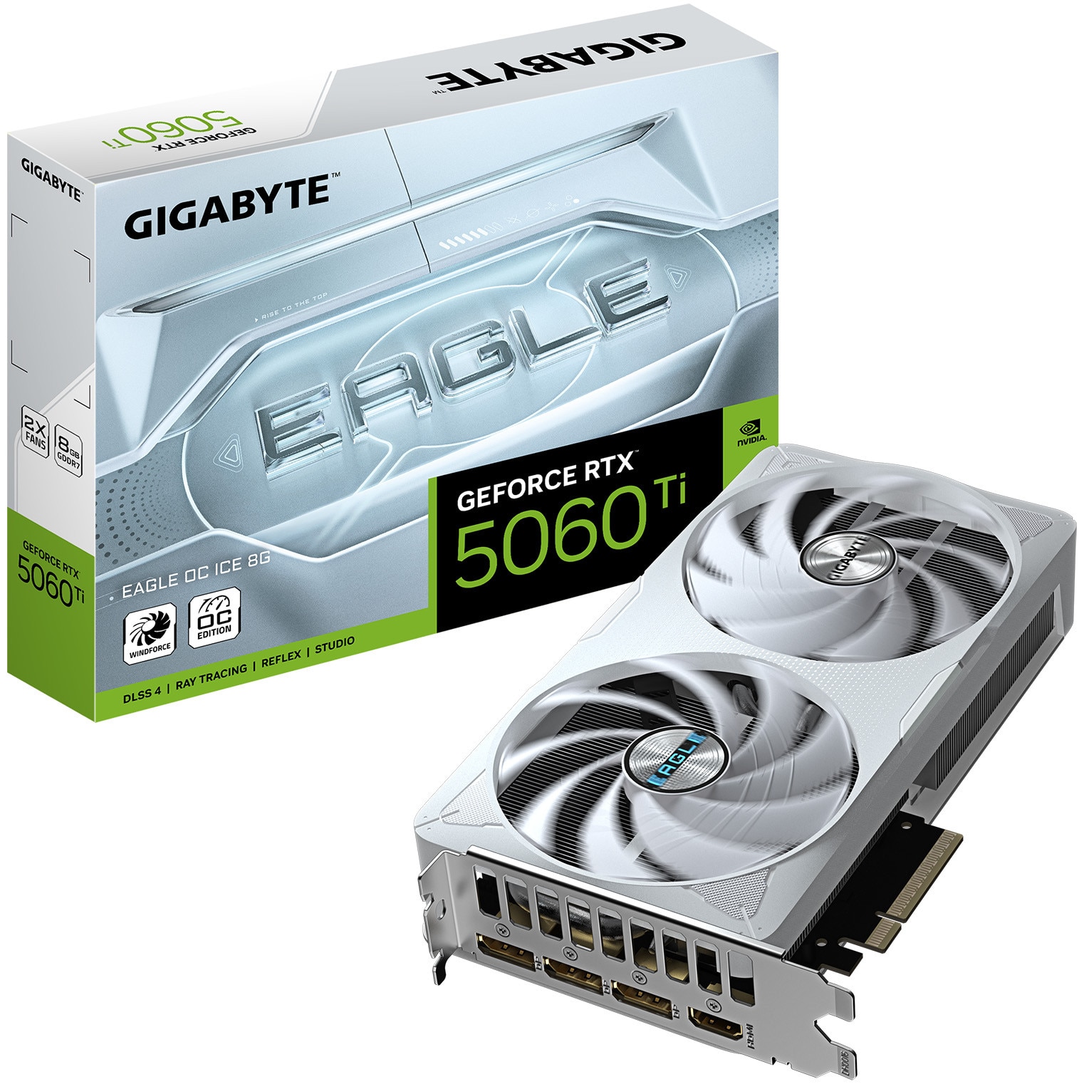 Placa video Gigabyte GeForce RTX 5060 Ti EAGLE OC ICE 8G, 128 bit, Alb