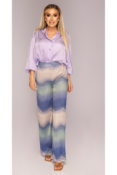 Camasa alba, lila, din saten, confortabila, lejera, S/M