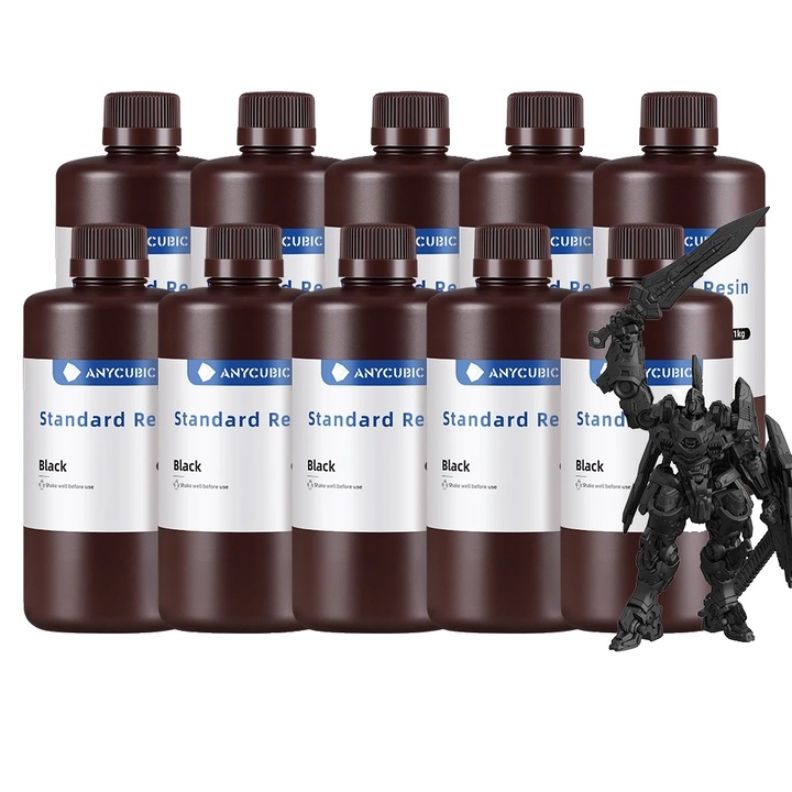 Rasina 3D, Anycubic, 10kg, fekete, nagy pontosság, gyors kikeményedési idő