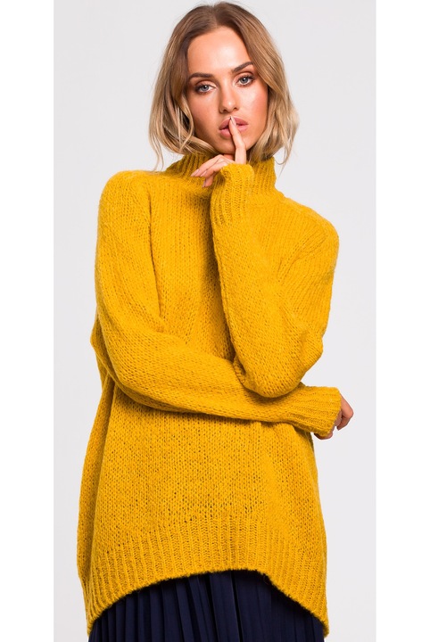 Pulover femei, BeWear, M468, oversize, galben, L/XL