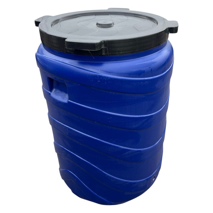 Bidon 240 litri, cu capac prin infiletare, BR, Plastic Albastru