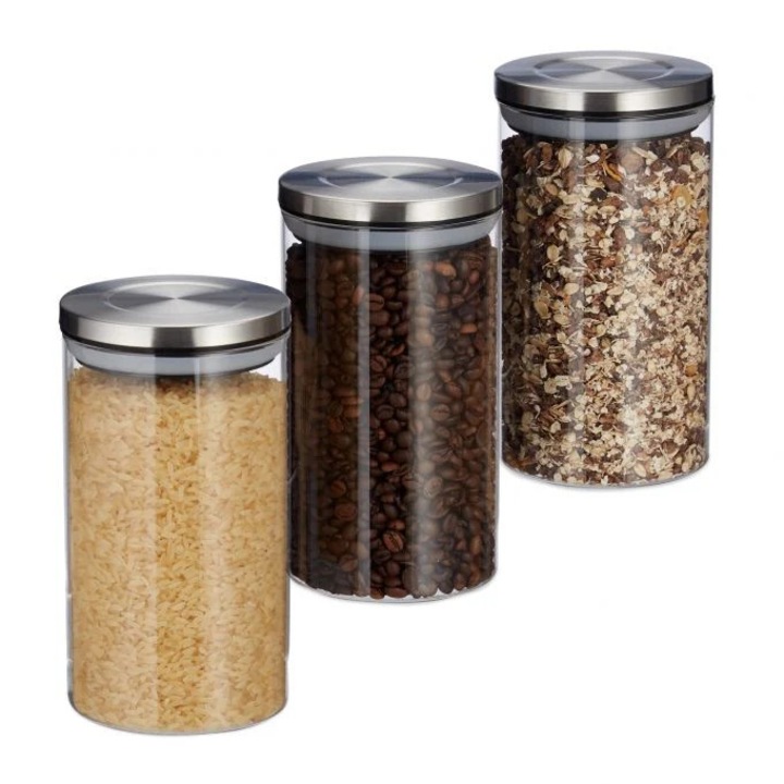 Set 3 borcane de depozitare