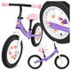 Баланс колело Starky, 12" с надуваеми гуми и LED светлини, виолетово, за деца