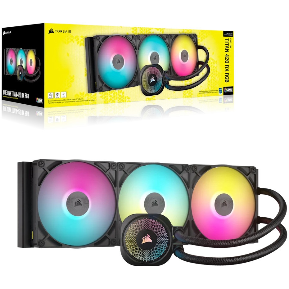 Cooler procesor Corsair iCUE LINK TITAN 420 RX RGB, 420 mm, racire