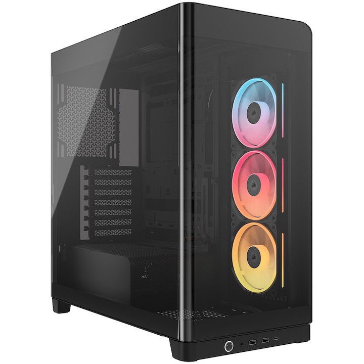 Carcasa Corsair FRAME 4500X LX-R RGB Tempered Glass Mid-Tower, Negru
