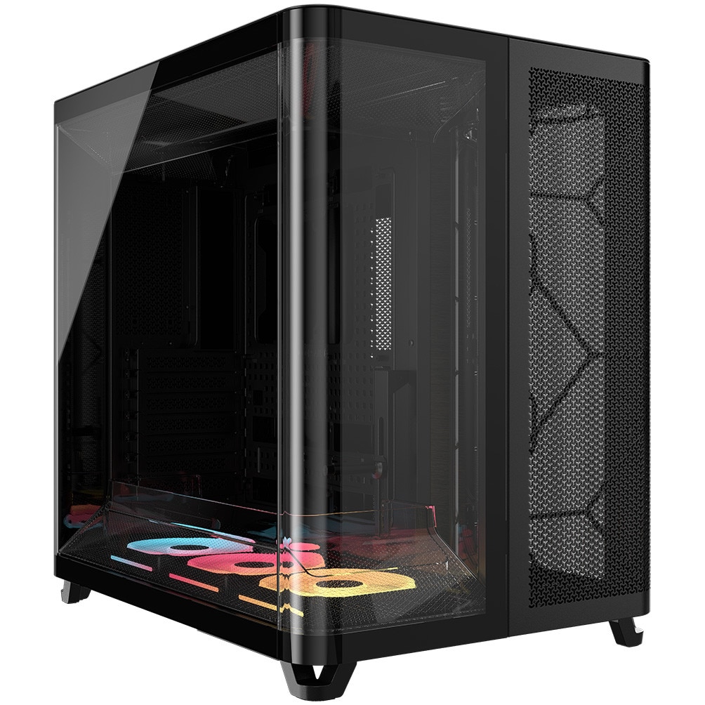 Carcasa Corsair AIR 5400 LX-R LINK Tempered Glass Mid-Tower, Negru
