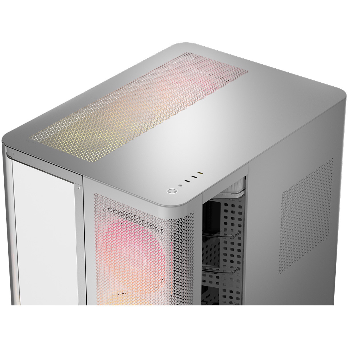 Carcasa Corsair AIR 5400 LX-R LINK Tempered Glass Mid-Tower, Alb