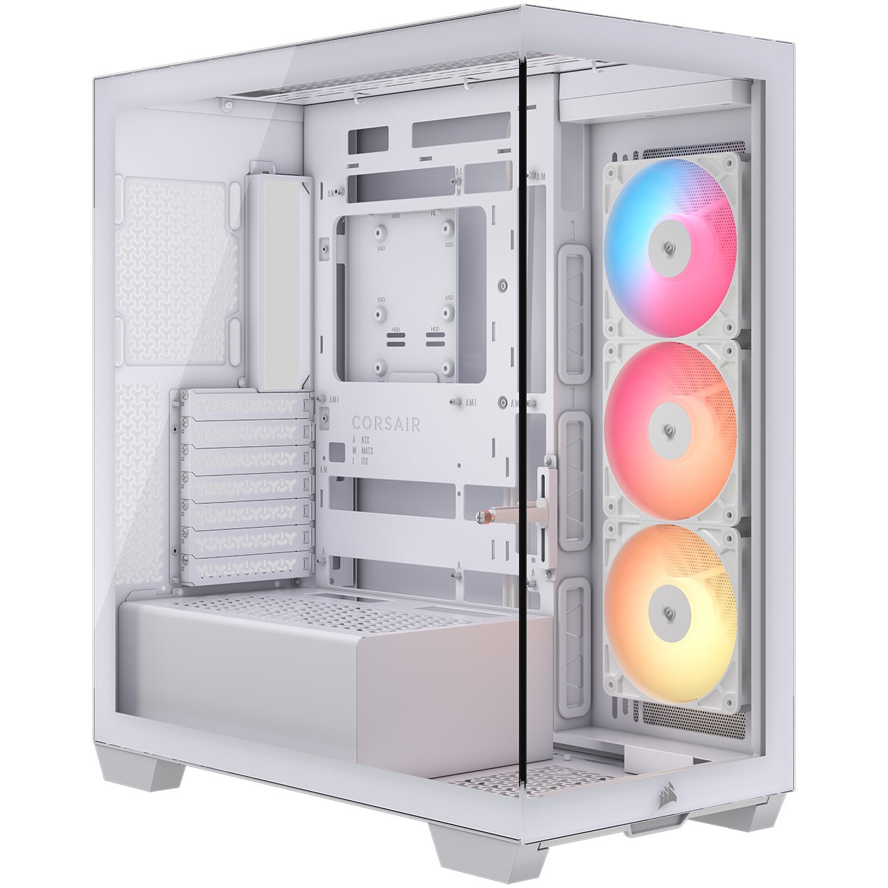 Carcasa Corsair 3500X RSR ARGB Tempered Glass Mid-Tower, Alb
