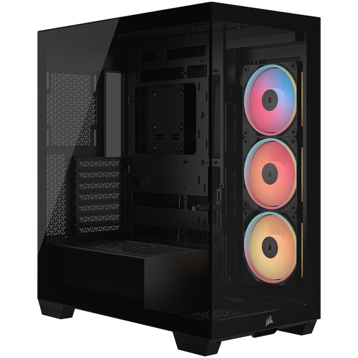 Carcasa Corsair 3500X LXR LINK Tempered Glass Mid-Tower, Negru