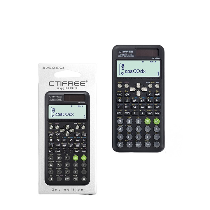 Научен калкулатор, FX-991ES Plus, 417 функции, естествен дисплей, черен, с твърд калъф