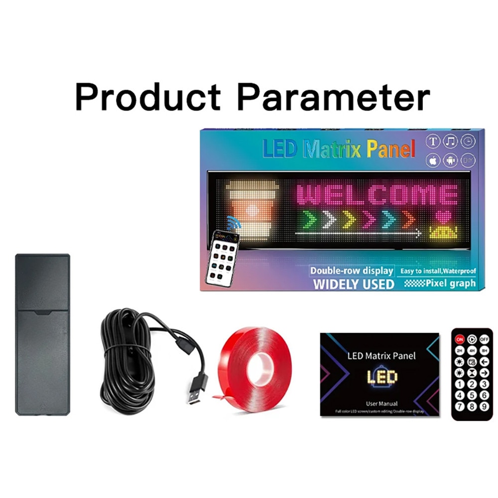 Panou luminos inteligent cu matrice LED rigida de 32*64 pixeli, ecran ...