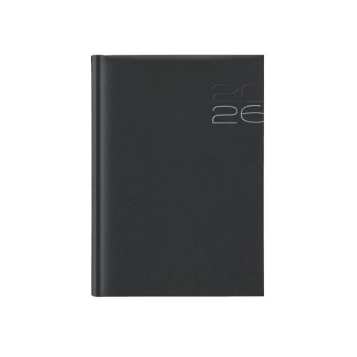 Agenda datata 2026 Italia Nero, zilnica, 15 x 21 cm