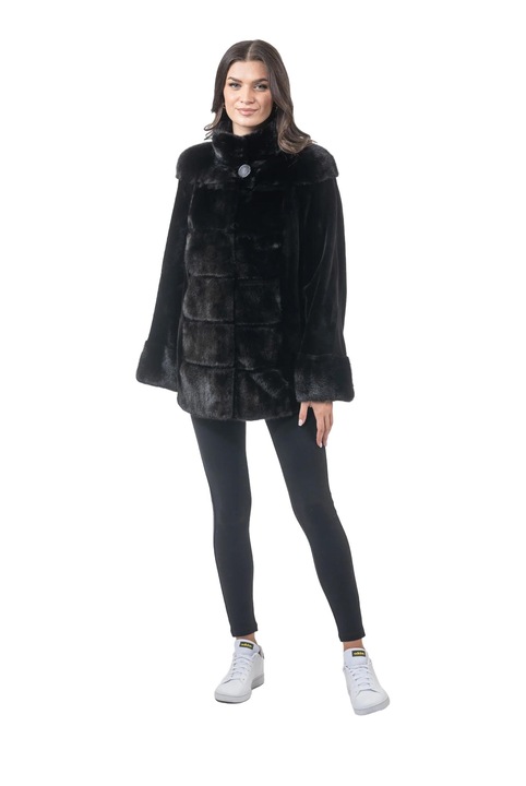Geaca dama D193M, CENTROPEL, Negru, Blana naturala