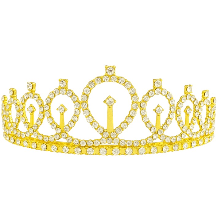 Coronita aurie cu pietricele 13 x 4 cm