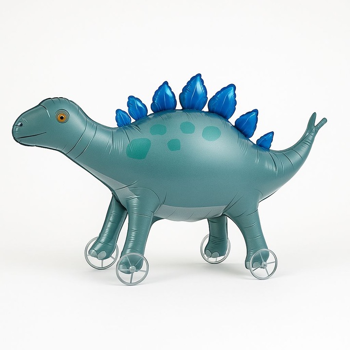 Fólia lufi, Stegosaurus dinoszaurusz figura, kerekekkel mozgatható, újrahasználható, ~108×78 cm