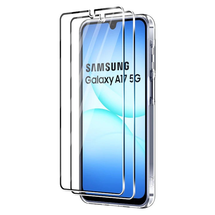 TELGORBCS edzett üvegfólia, Samsung Galaxy A17-tel kompatibilis, Full Glue