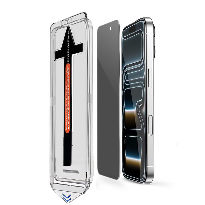 Защитно стъклено фолио Privacy (с апликатор) съвместимо с iPhone 17, Full Glue, TELGORBCS