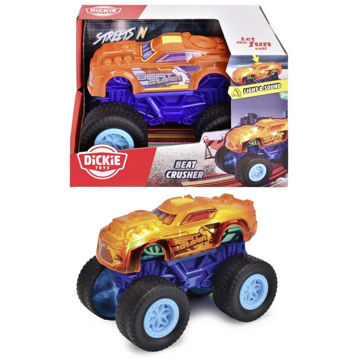 Dickie офроуд кола Beat Crusher със светлини и звуци 17см