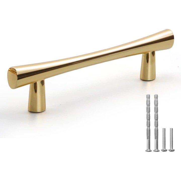 Manere din otel auriu, 168cm, 128 cm intre gauri, set 5 bucati