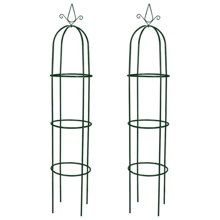 Arcade de grădină Gossi, set 2 buc, metal rezistent, verde închis, 38x190cm