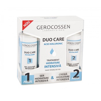 Tratament hidratare intensiva cu acid hialuronic Gerocossen Duo Care -ser hidratant 30 ml si crema hidratanta 30 ml Tratament hidratare intensiva cu acid hialuronic Gerocossen Duo Care -ser hidratant 30 ml si crema hidratanta 30 ml