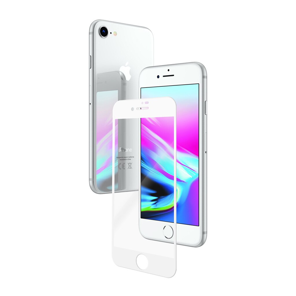 Folie de protectie Vetter Tempered Glass pentru Apple iPhone 8 / iPhone 7, 3D Glass Easy Fit , White