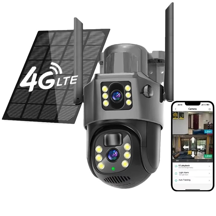 Соларна камера за наблюдение, EseeCloud 4G, 8MP, AI детекция, устойчива на атмосферни влияния