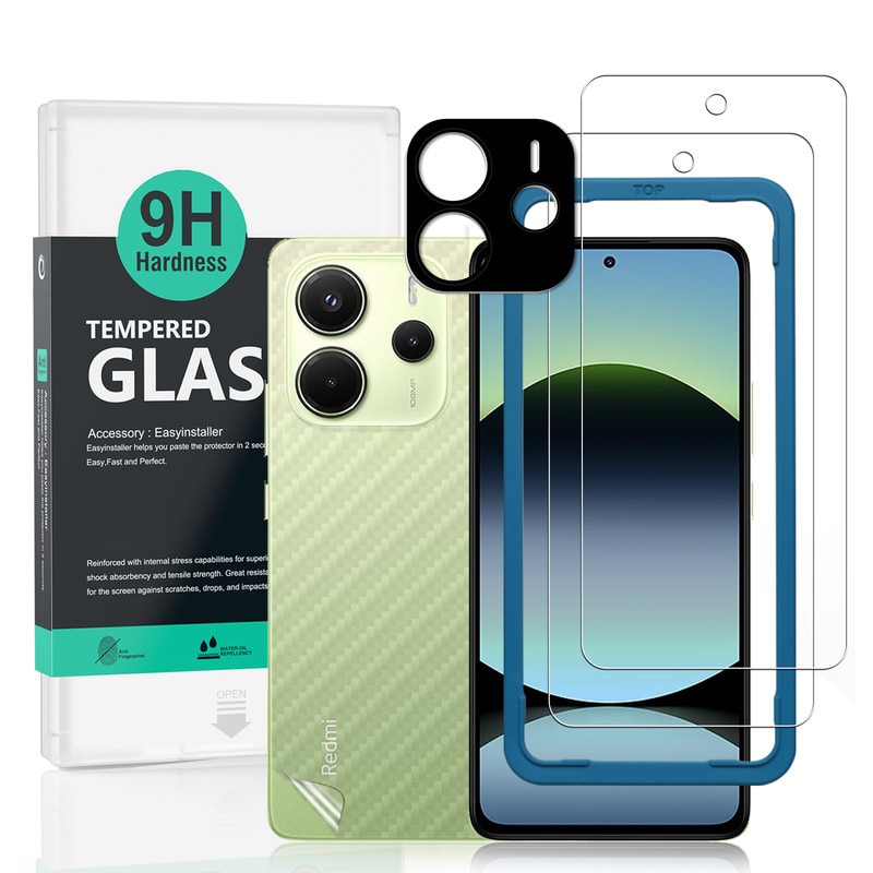 Folie protectie Ibywind, set 2 buc, pentru Xiaomi Redmi Note 14 4G, sticla temperata 9H, protectie camera, film carbon
