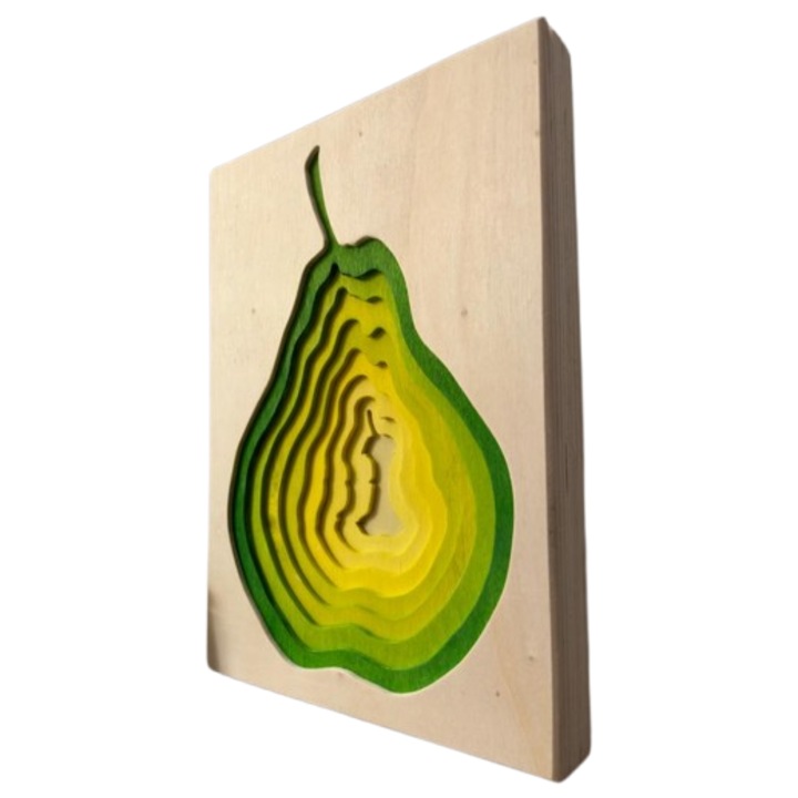 Tablou 3D din lemn UNOOA "Para-Traznet", 29.7x21cm, grosime 3.6cm, design abstract