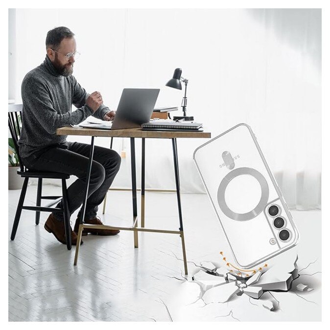 Husa Upzz® Electro Magsafe, Compatibila Cu Samsung Galaxy A17 5G, Tehnologie Magsafe, Protectie Sticla La Camere, Negru