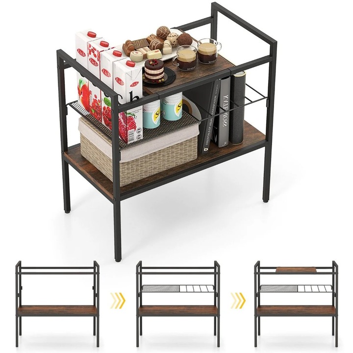 Consola ingusta cu rafturi