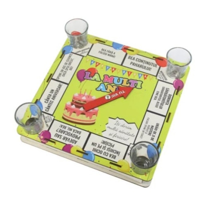 Игра „Честит рожден ден!“ с 4 чаши за шотове, 25×25 см, Velve