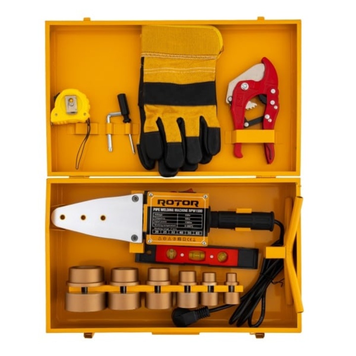 Pistol de lipit Rotor RPW1500, 1500 W, 0-300 C, set cu 6 capete teflonate, accesorii incluse, transportabil