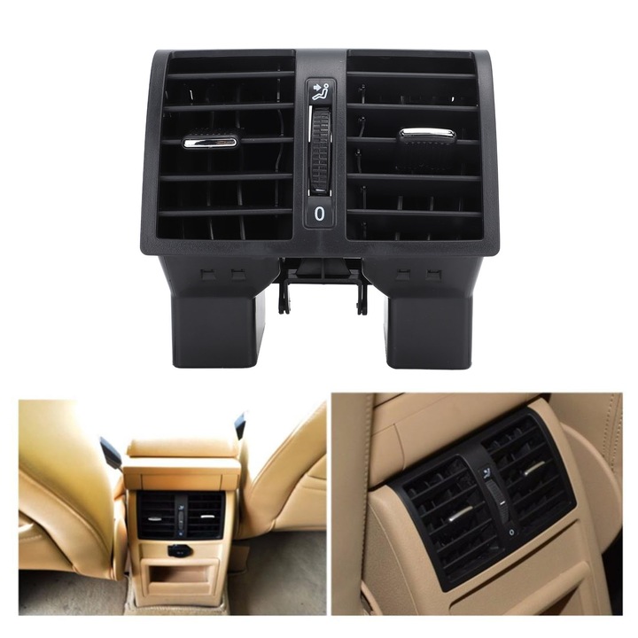 Ventilatie aer conditionat centrala spate pentru Caddy 2004-2015, neagra, OE 1TD819203