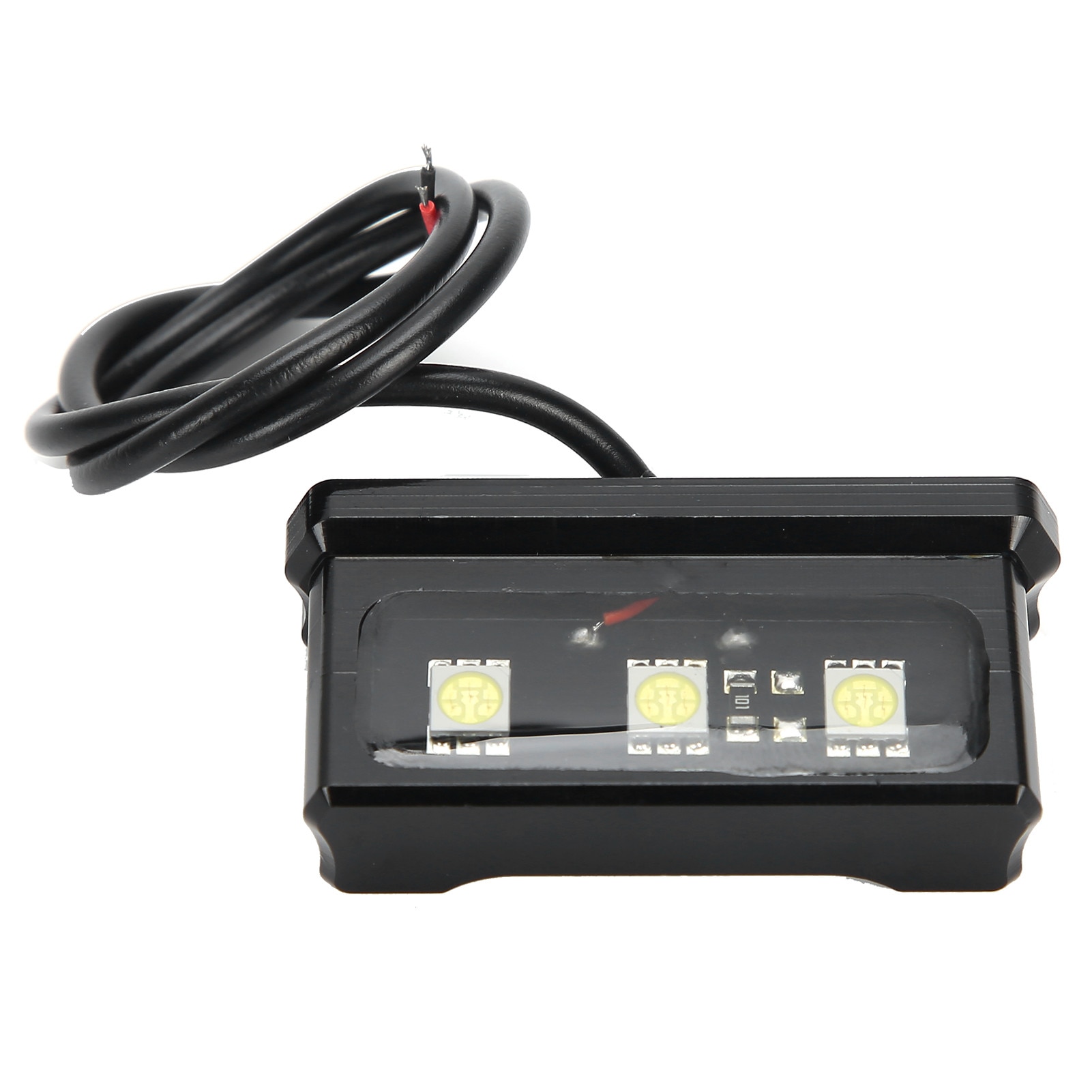 Suport numar motocicleta, 3mm aluminiu, negru, cu LED, set pentru