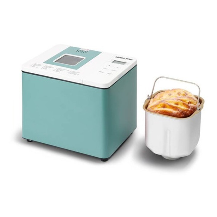 Masina de facut paine Swiss Pro + cu cronometru, Rumenire reglabila a crustei (deschisa, medie, inchisa) 19 programe 550 wati Culoare Verde