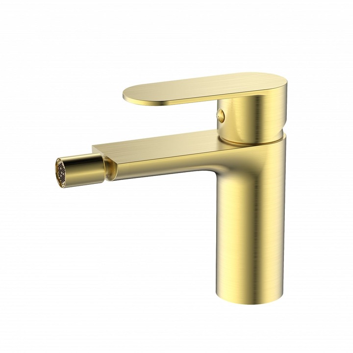 Baterie bideu, auriu periat, inox, cartus ceramic, Bathrium colectia BOSA