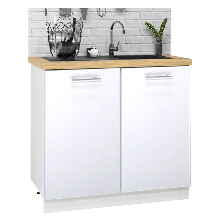 Corp mobilier inferior PAL bucatarie, BadenMob Germania, corp chiuveta, 80x50x78cm, Alb