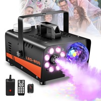 Masina de fum, SHIJOOE®, 600W, lumini Disco Ball, 0.5 l，Aparat Profesional de dispersie fum, Atmosfera festiva de petrecere, 13 culori, telecomanda wireless Pulverizare automata, spectacolul de lumini, economisirea energiei si siguranta, metalic