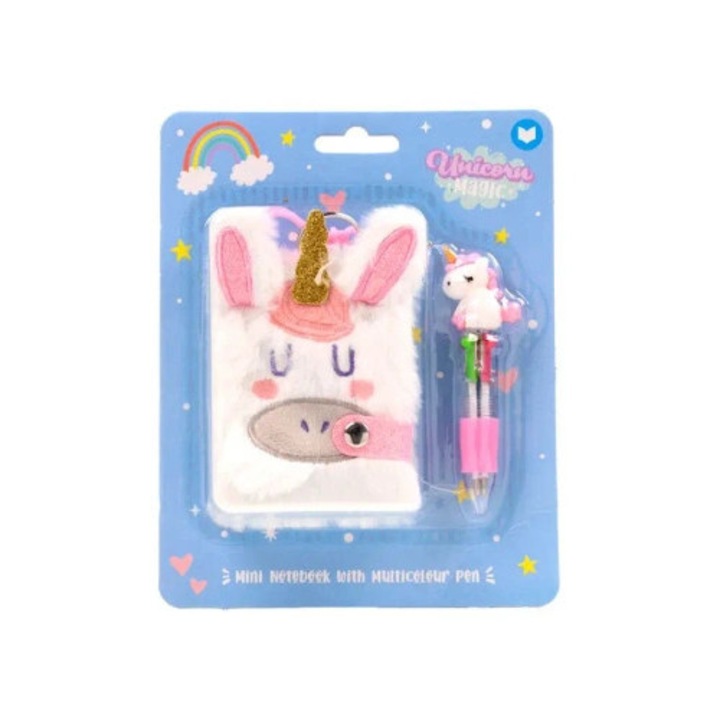 Set caiet de plus cu pix, Puckator, design unic, 30x21cm