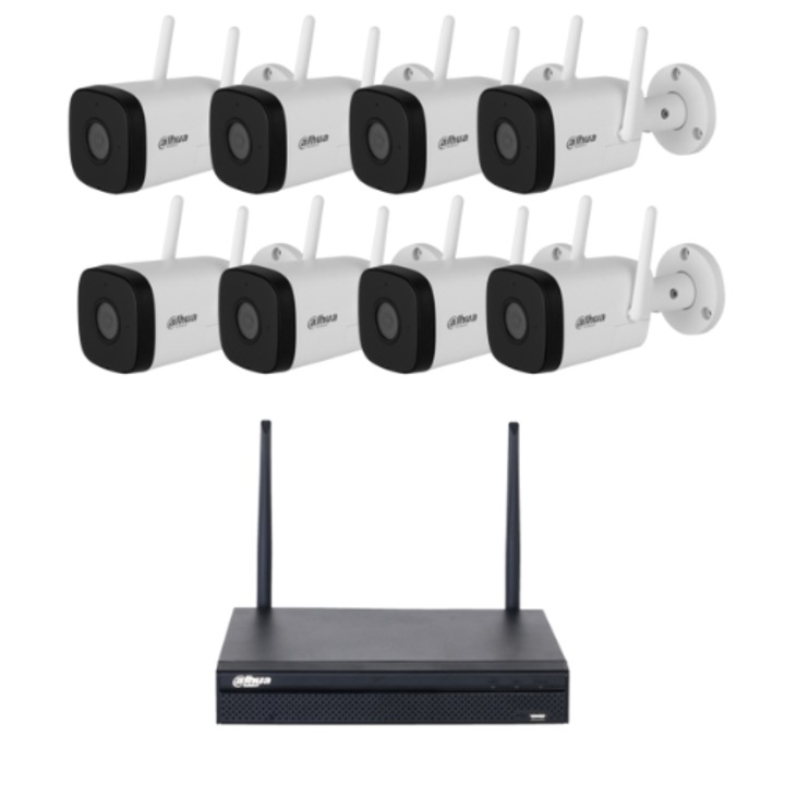 Kit Sistem Supraveghere si Securitate, 12 Camere Exterior Ultra HD 5MP High-Performance 80m ARRAY EXIR Hikvision + DVR 16 canale pana la 5MP, Auto-Adaptiv HDTVI/HDCVI/AHD/CVBS