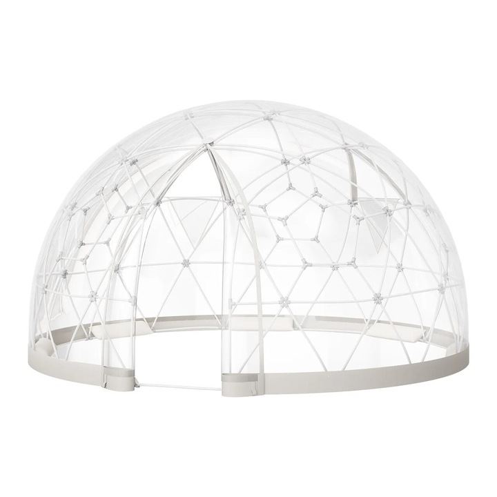 Pavilion Igloo Dome OMS, transparent, 2900x1750mm, 2-4 persoane, rezistent la vant 50 km/h, impermeabil