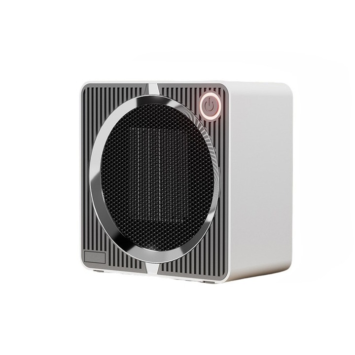Aeroterma electrica, patrat, 500 W, silentios, economisitor de energie, incalzire rapida, portabil, pentru birou, dormitor, uz casnic, dispozitiv de incalzire pentru iarna, alb