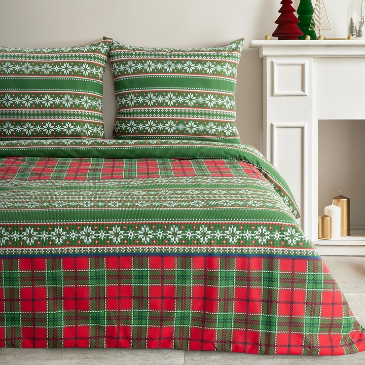 Lenjerie de pat de Craciun AURORA, 220 x 200, Eurofirany, verde