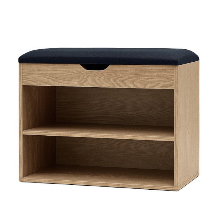 LEVA cipőtartó pad, 60 x 30 x 47 cm - barna