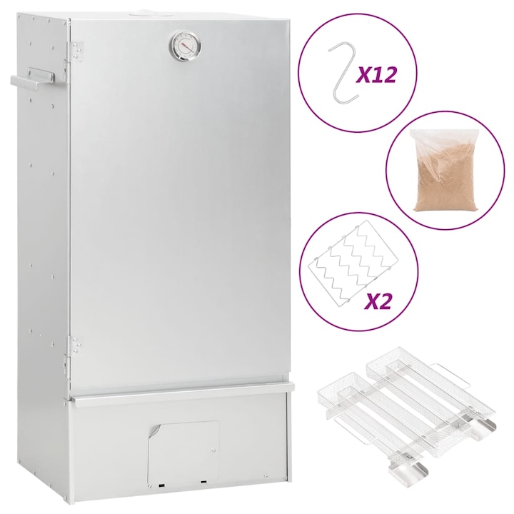 Gossi afumatoare cuptor/gratar, generator fum rece, otel galvanizat