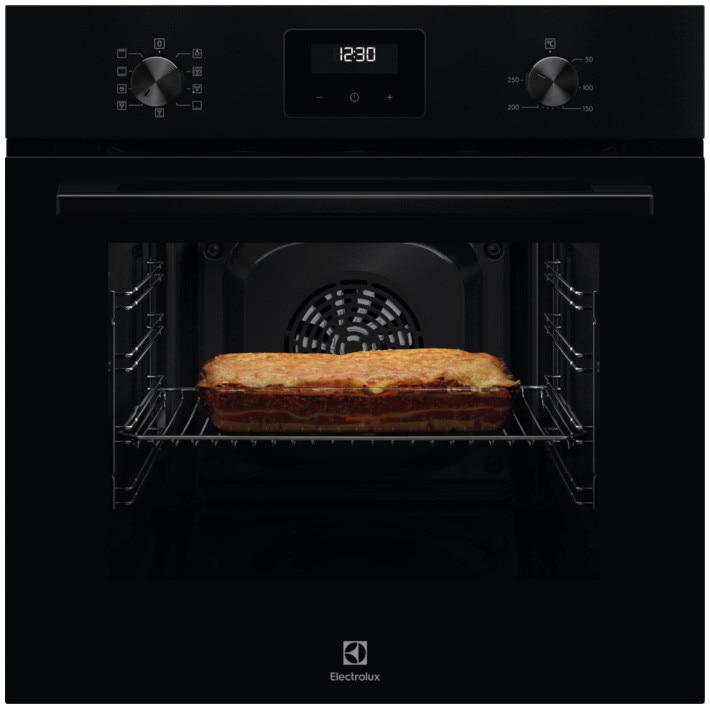 Cuptor incorporabil Electrolux LOF3H10BK, Electric, 65 l, Grill, Ghidaj telescopic pe 1 nivel, Timer cu display electronic, Clasa A, Negru